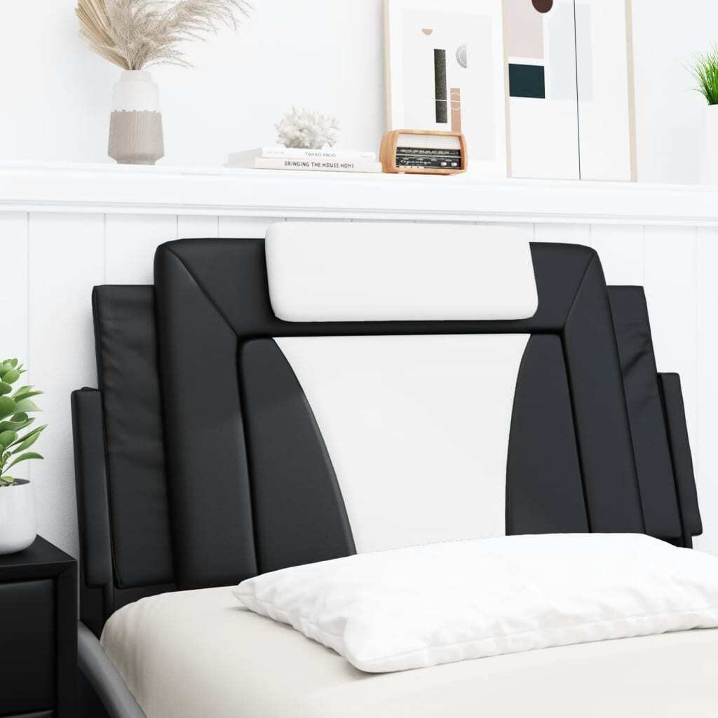 vidaXL Headboard Cushion Black and White 39.4 Faux Leather