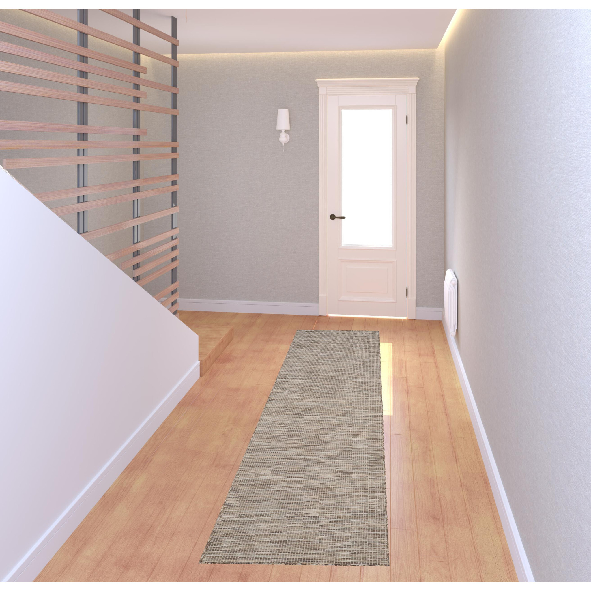 8 Beige Power Loom Runner Rug