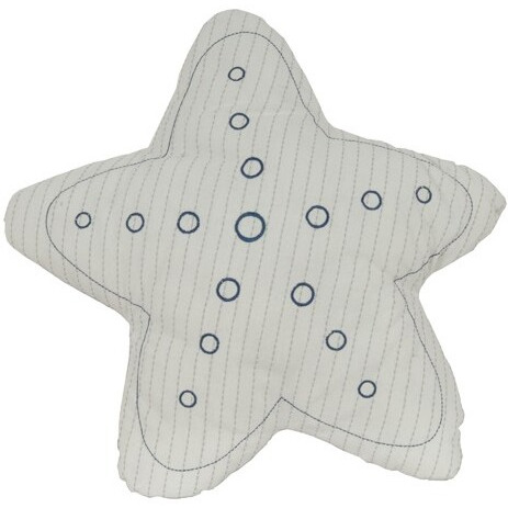 Set of Two White 3D Starfish Throw Pillows