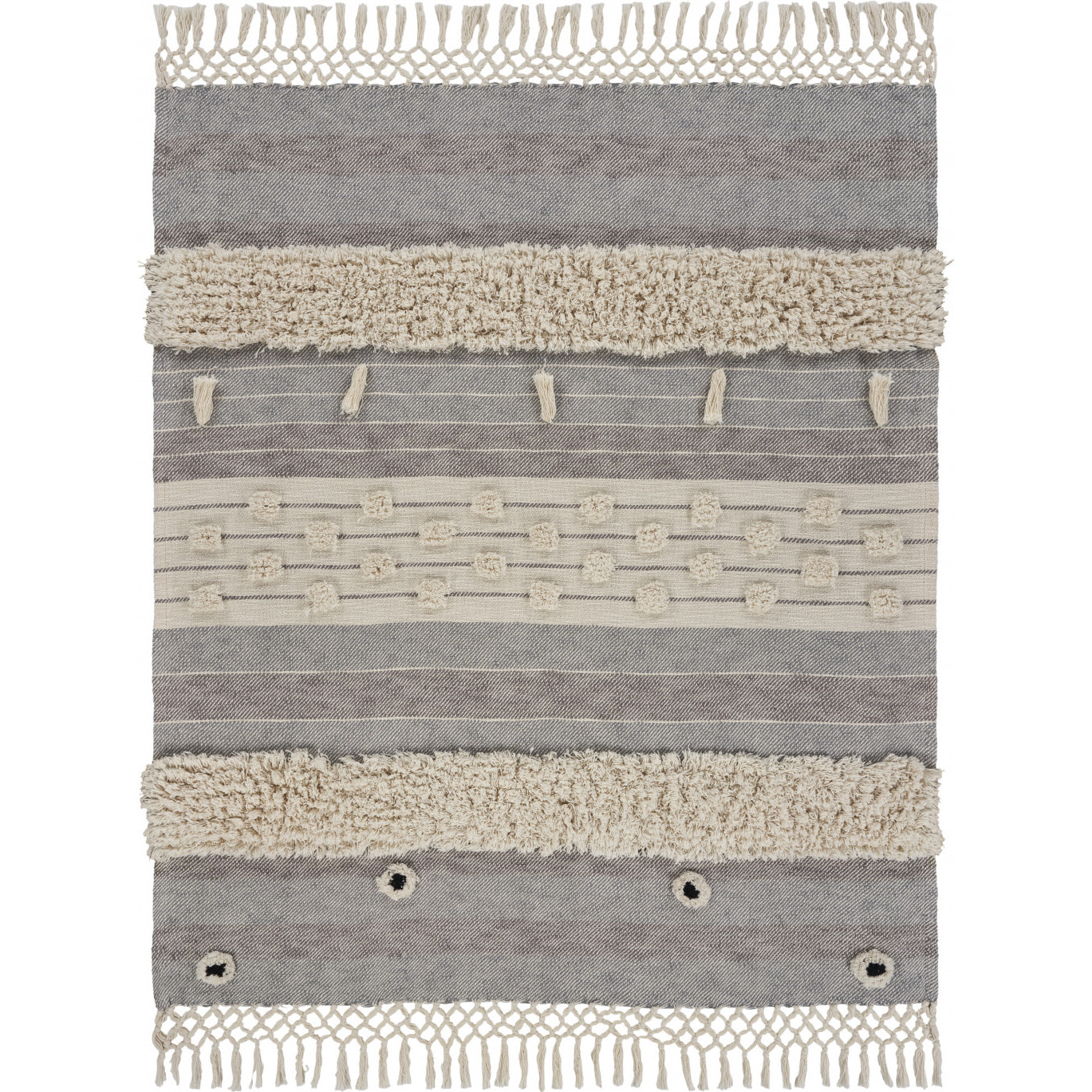 gray Woven cotton Striped Throw Blanket