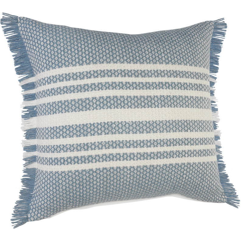 24 X 24 Blue Zippered coastal Indoor Outdoor Throw Pillow