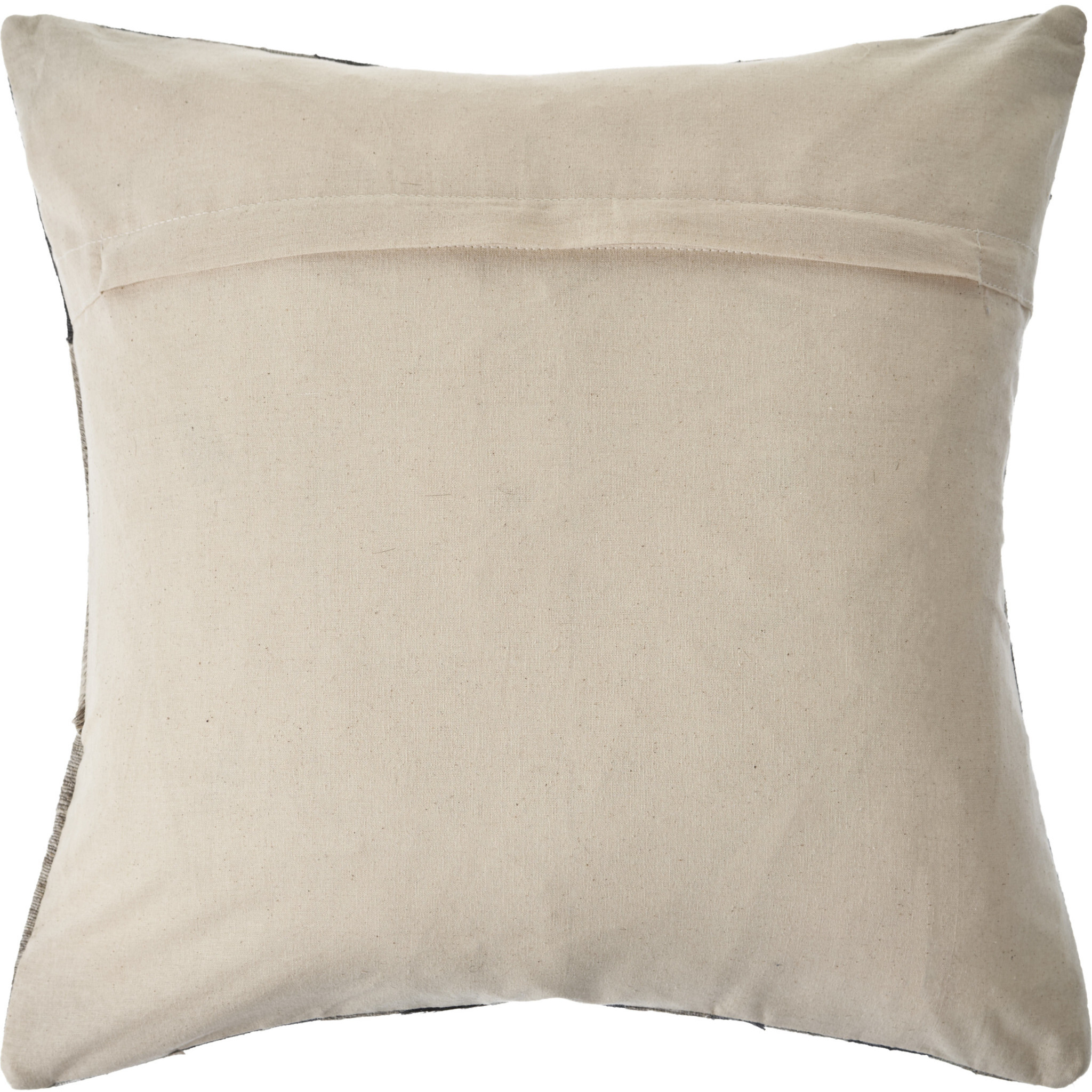 20 X 20 Beige and gray Striped Faux Leather Zippered Pillow