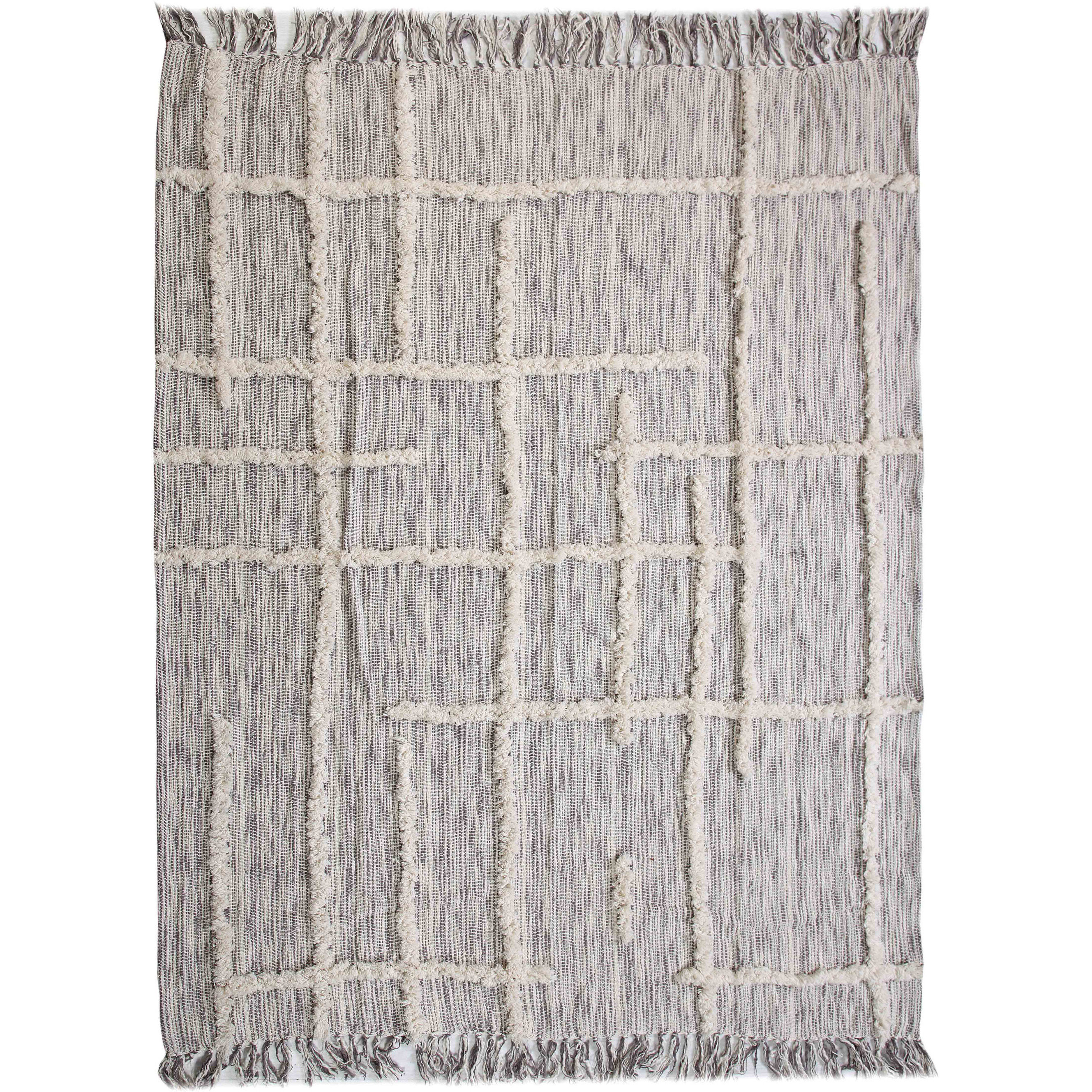 gray Woven cotton Striped Throw Blanket