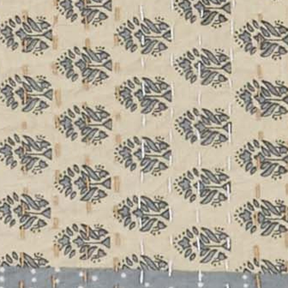 Beige Knitted cotton Patchwork Throw Blanket