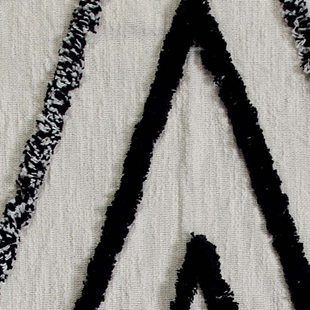 cream Woven cotton geometric Throw Blanket