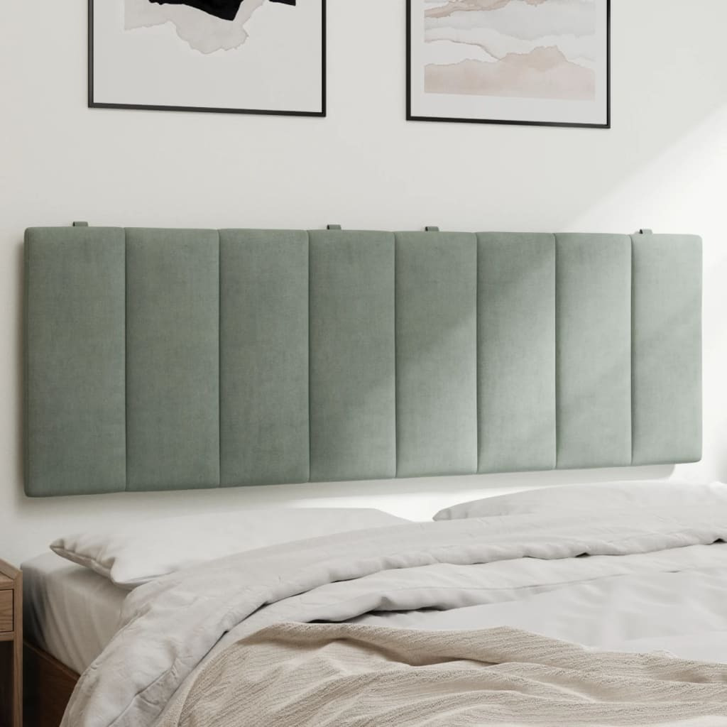 vidaXL Headboard Cushion Light Gray 53.9 Velvet