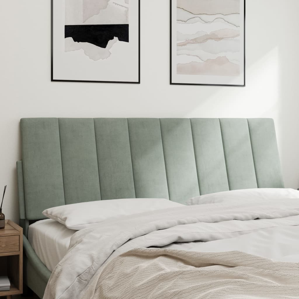 vidaXL Headboard Cushion Light Gray 53.9 Velvet