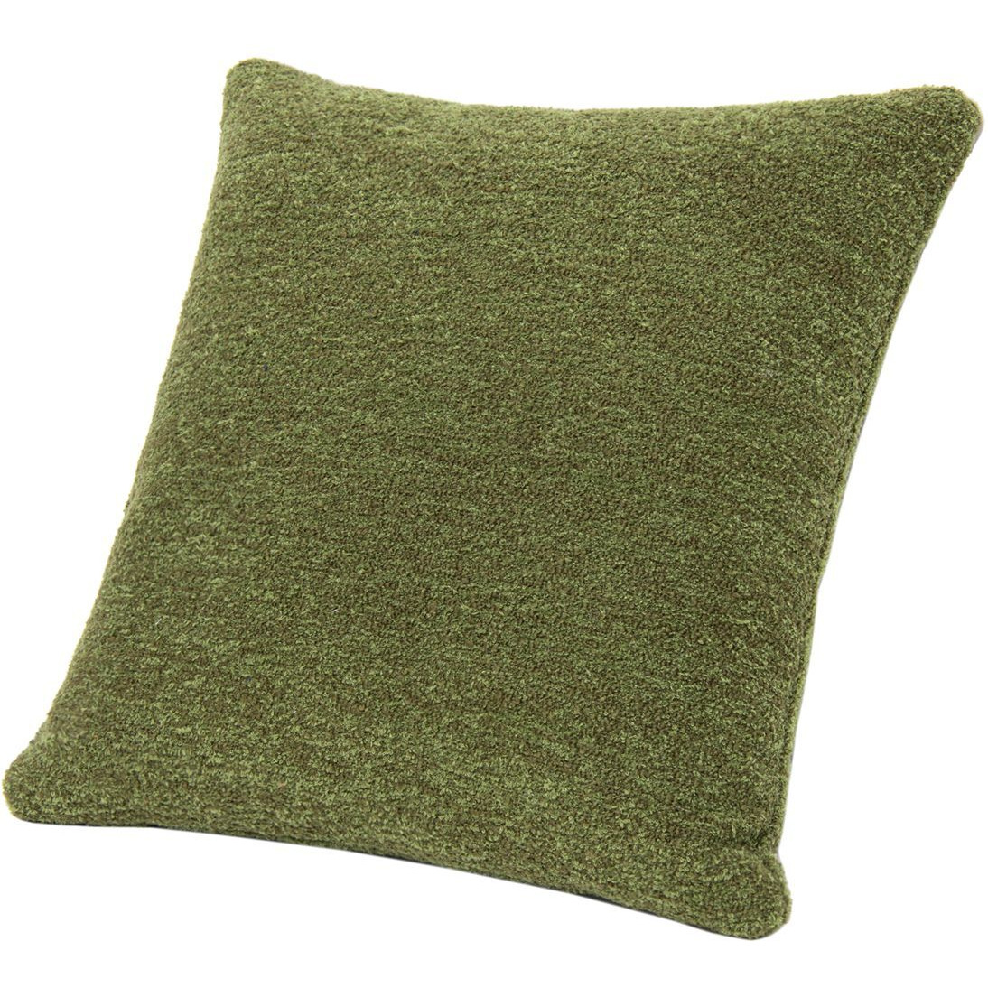 Astrid 20" Square Accent Throw Pillow Cover with Feather Insert, Moss Green Boucle