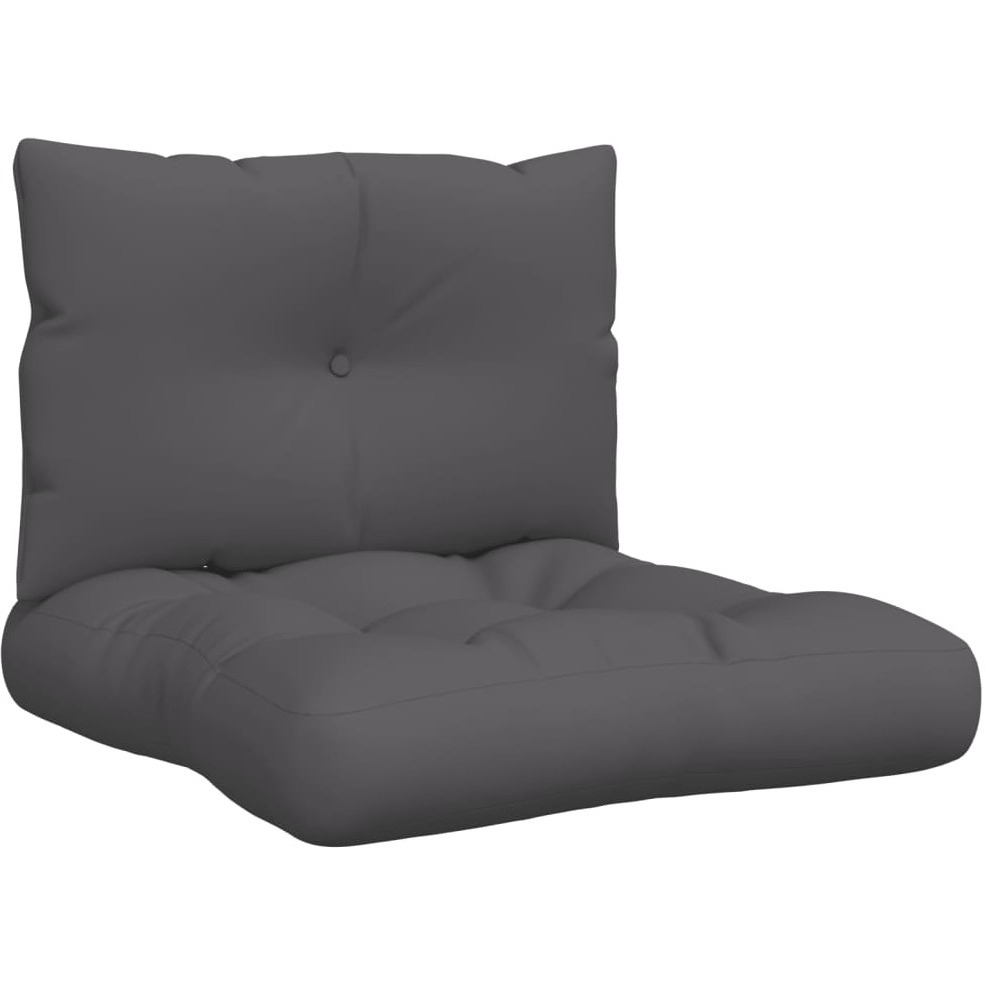 vidaXL Pallet Cushions 2 pcs Anthracite Fabric