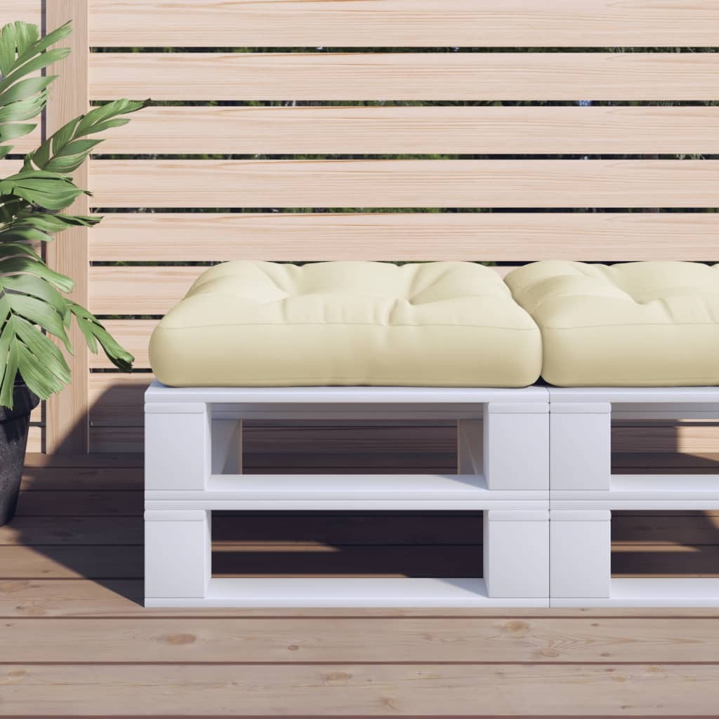 vidaXL Pallet Cushion Cream 19.7&quotx19.7&quotx4.7" Fabric