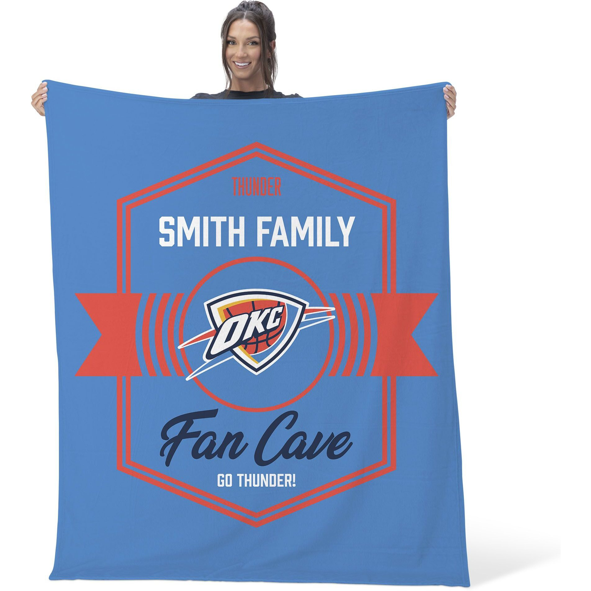 NBA Oklahoma City Thunder Dominion Personalized Silk Touch Throw Blanket 50X60 Inches