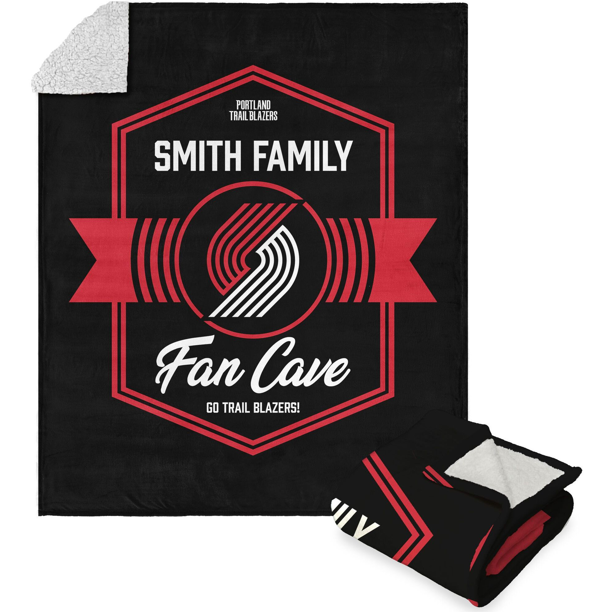 NBA Portland Trail Blazers Dominion Personalized Silk Touch Sherpa Throw Blanket 50X60 Inches