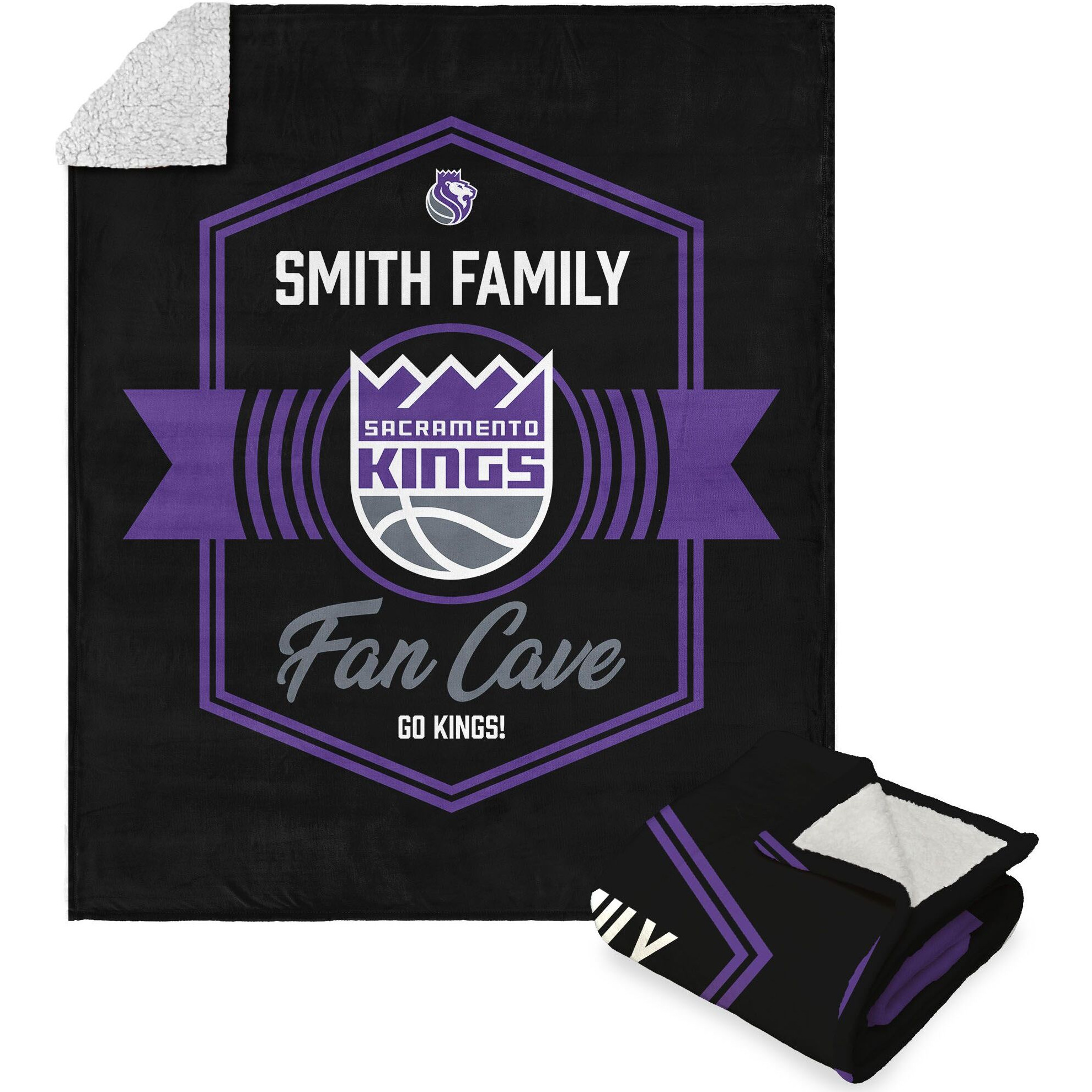NBA Sacramento Kings Dominion Personalized Silk Touch Sherpa Throw Blanket 50X60 Inches