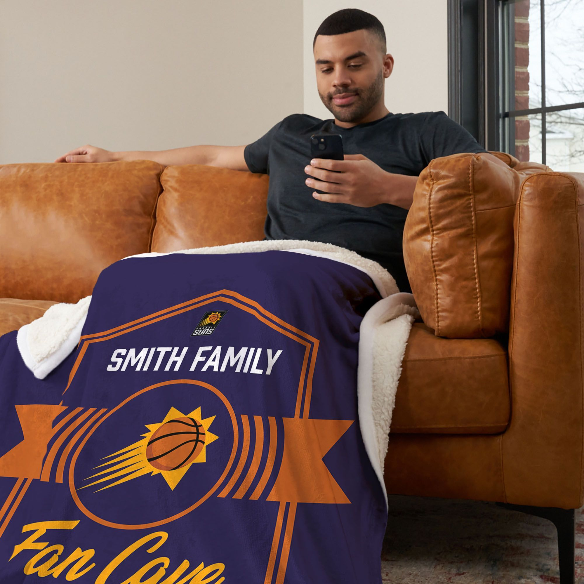 NBA Phoenix Suns Dominion Personalized Silk Touch Sherpa Throw Blanket 50X60 Inches