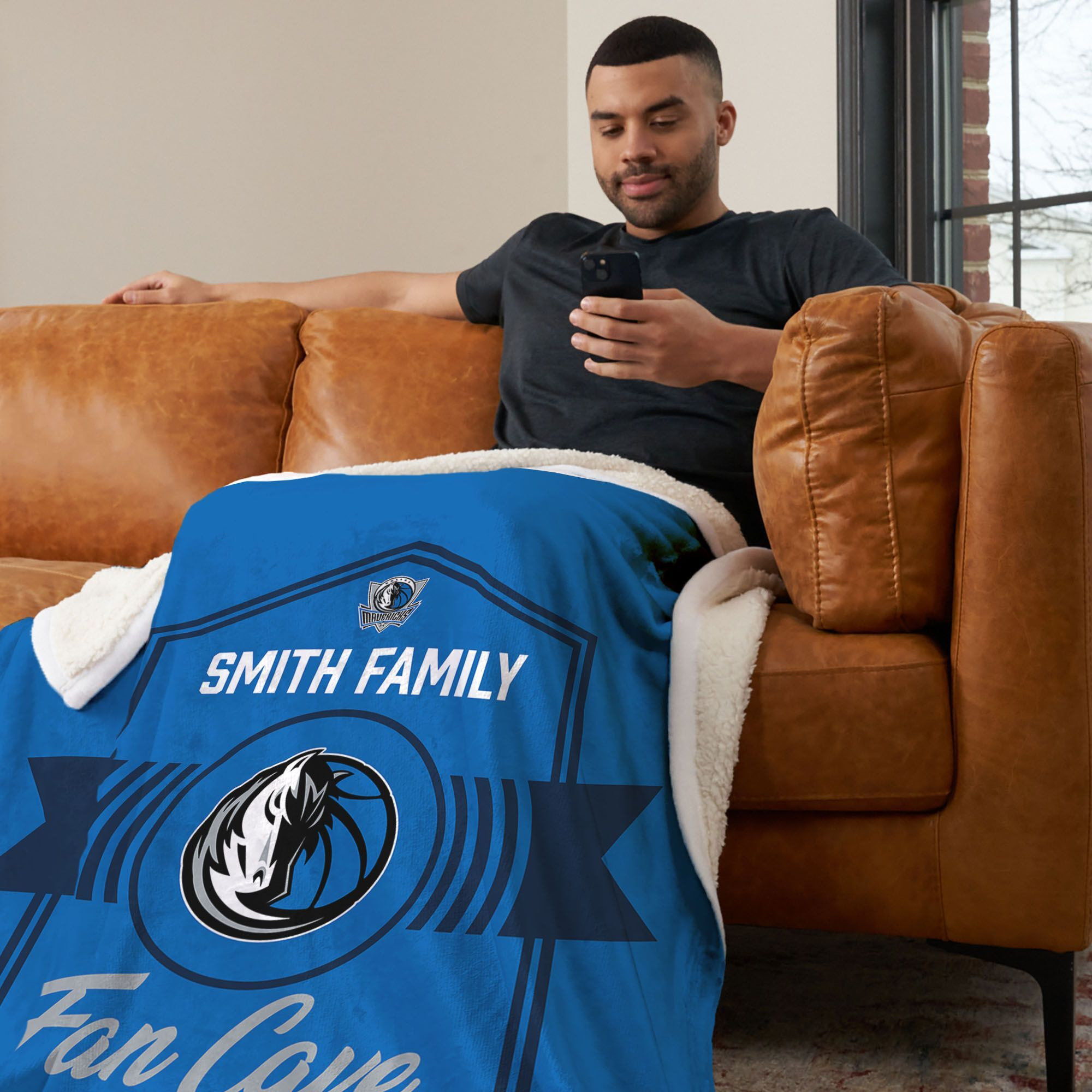 NBA Dallas Mavericks Dominion Personalized Silk Touch Sherpa Throw Blanket 50X60 Inches