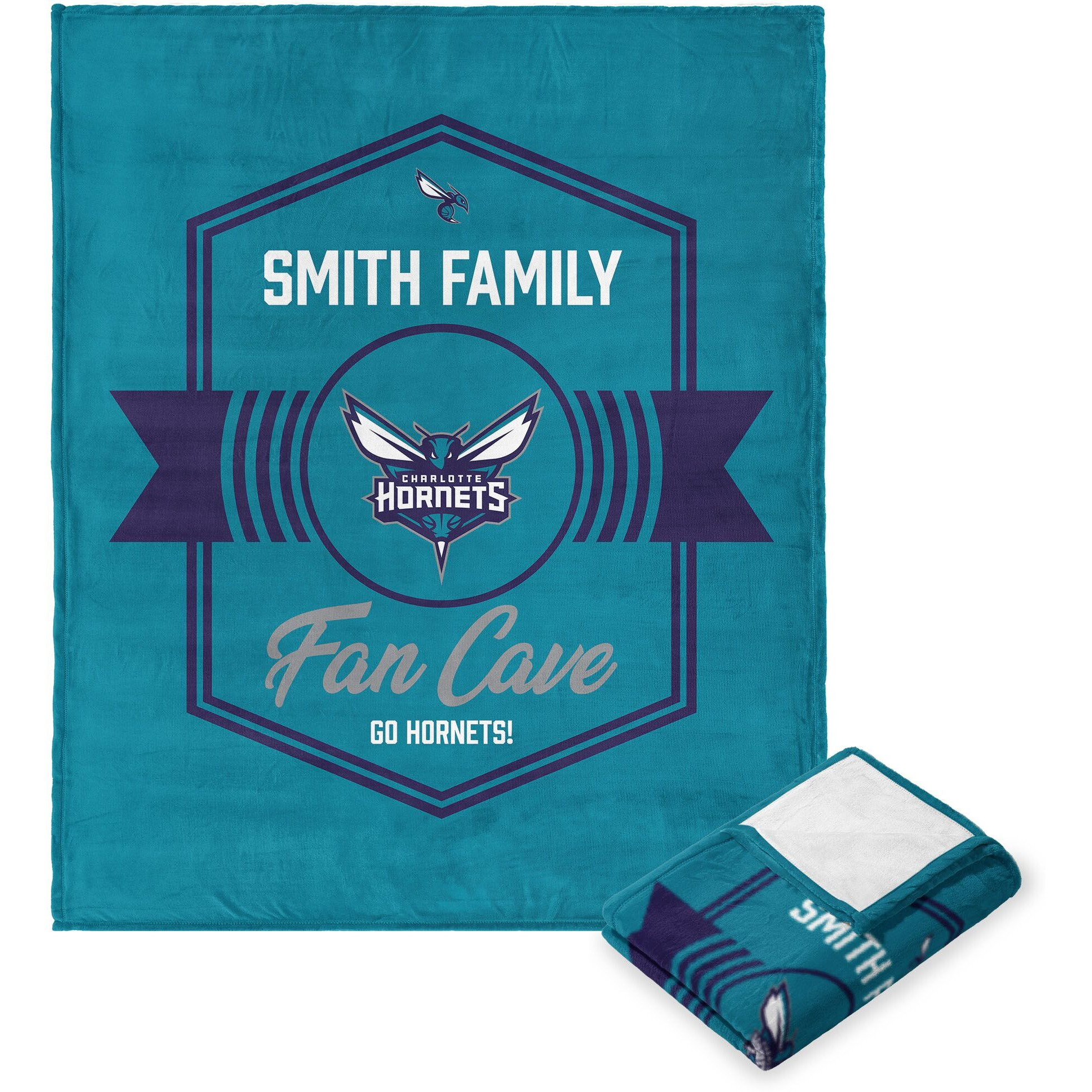 NBA Charlotte Hornets Dominion Personalized Silk Touch Throw Blanket 50X60 Inches