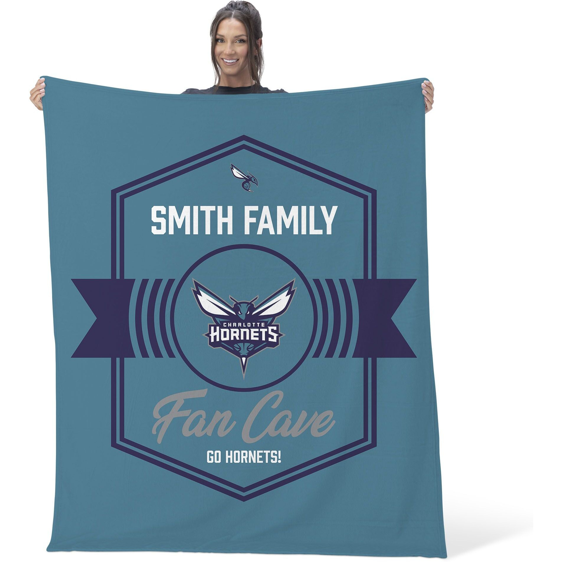 NBA Charlotte Hornets Dominion Personalized Silk Touch Throw Blanket 50X60 Inches