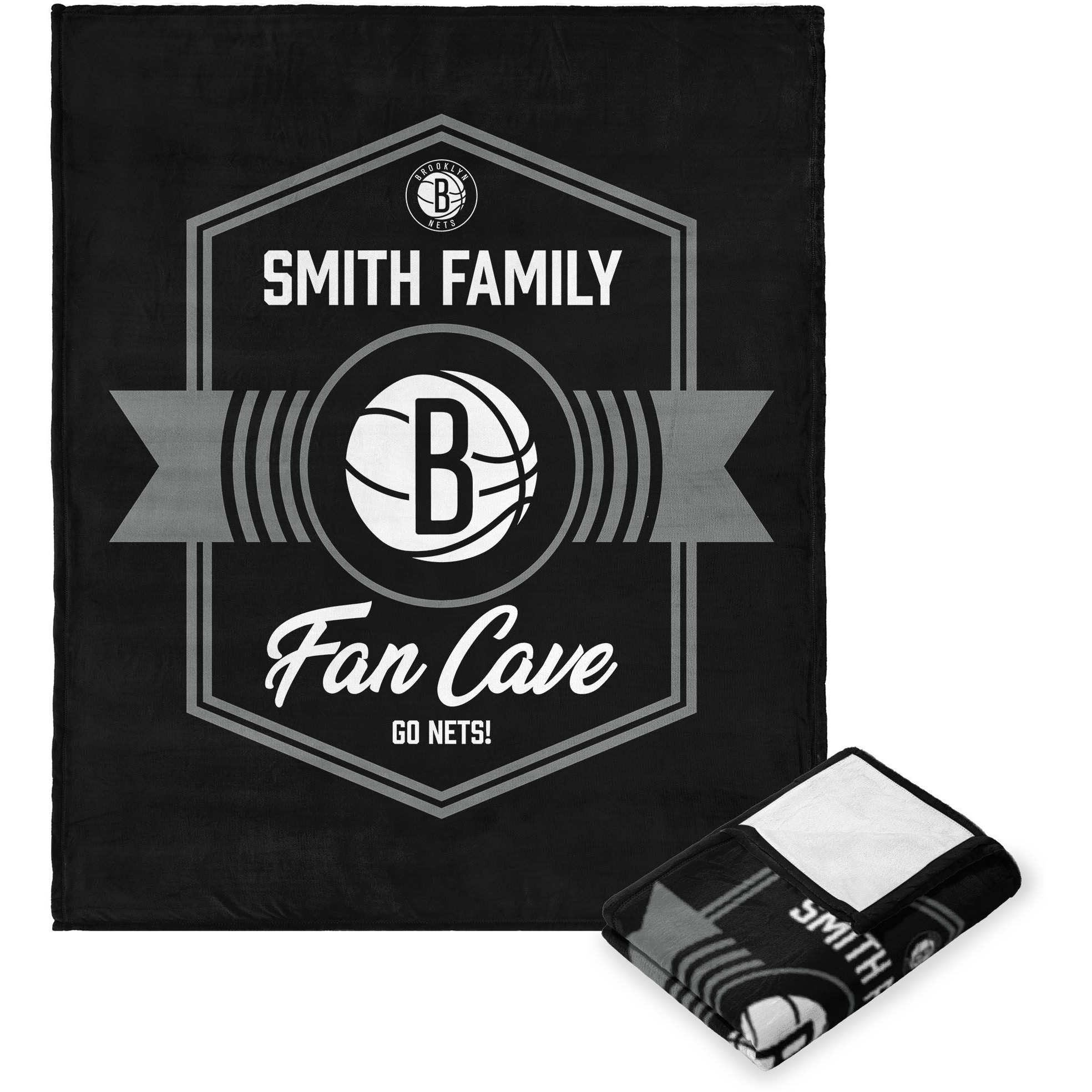 NBA Brooklyn Nets Dominion Personalized Silk Touch Throw Blanket 50X60 Inches