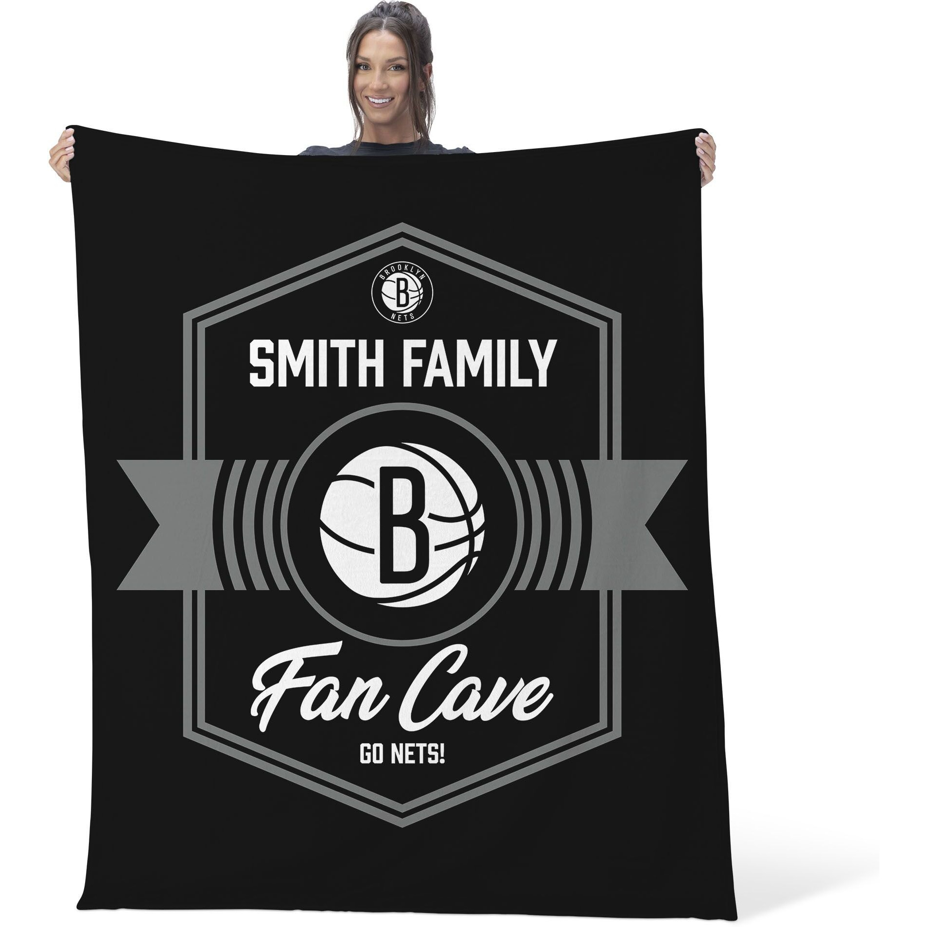 NBA Brooklyn Nets Dominion Personalized Silk Touch Throw Blanket 50X60 Inches