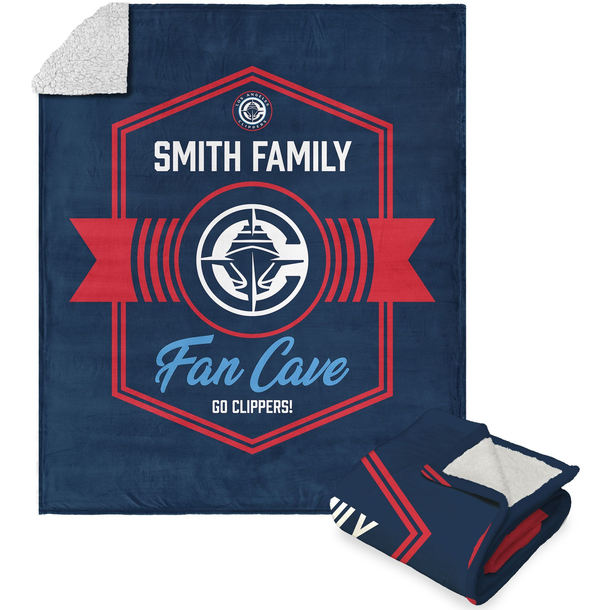 NBA Los Angeles Clippers Dominion Personalized Silk Touch Sherpa Throw Blanket 50X60 Inches