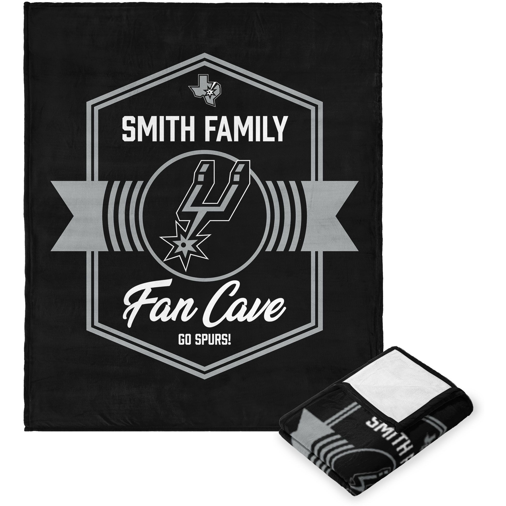 NBA San Antonio Spurs Dominion Personalized Silk Touch Throw Blanket 50X60 Inches