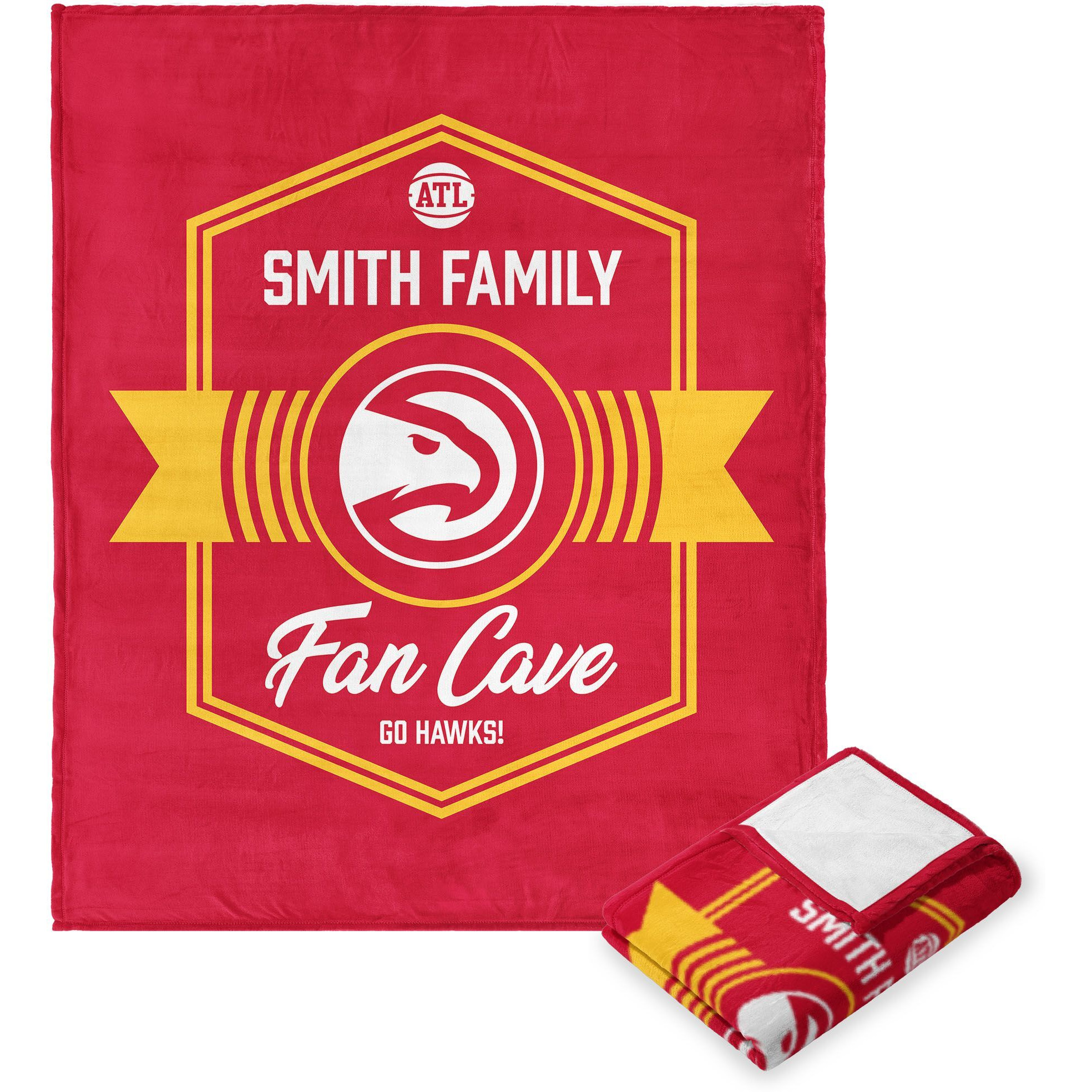 NBA Atlanta Hawks Dominion Personalized Silk Touch Throw Blanket 50X60 Inches