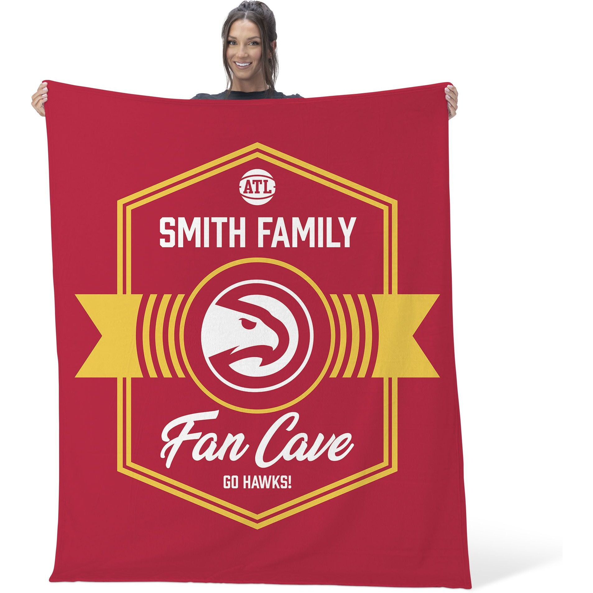 NBA Atlanta Hawks Dominion Personalized Silk Touch Throw Blanket 50X60 Inches