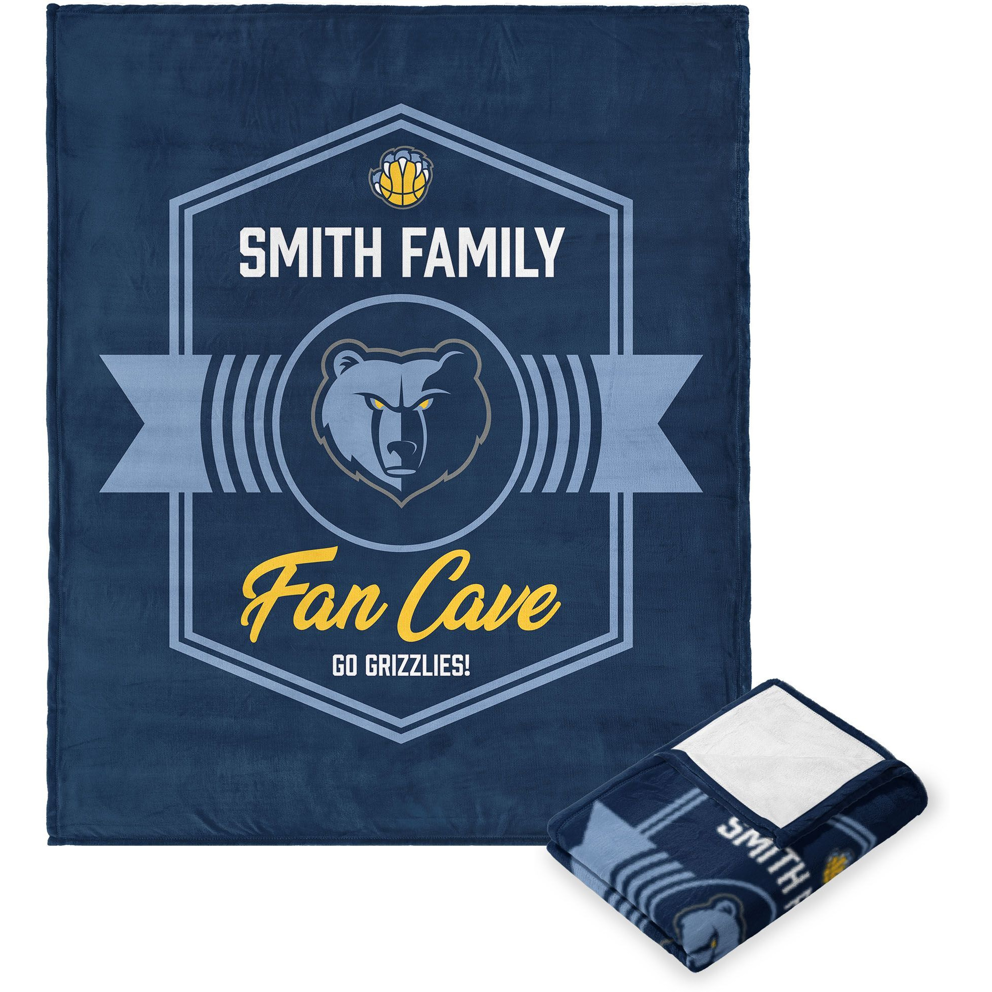 NBA Memphis Grizzlies Dominion Personalized Silk Touch Throw Blanket 50X60 Inches