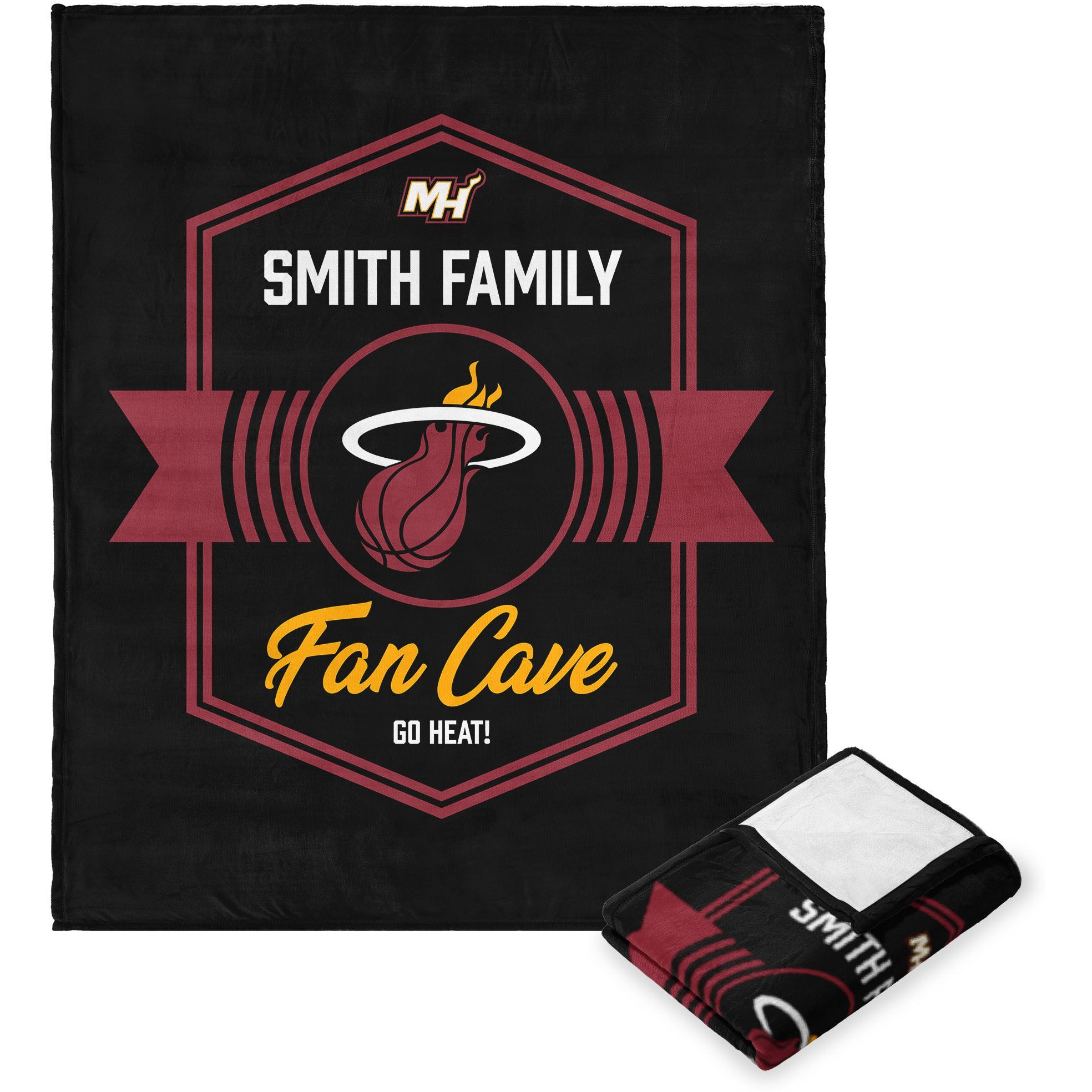 NBA Miami Heat Dominion Personalized Silk Touch Throw Blanket 50X60 Inches