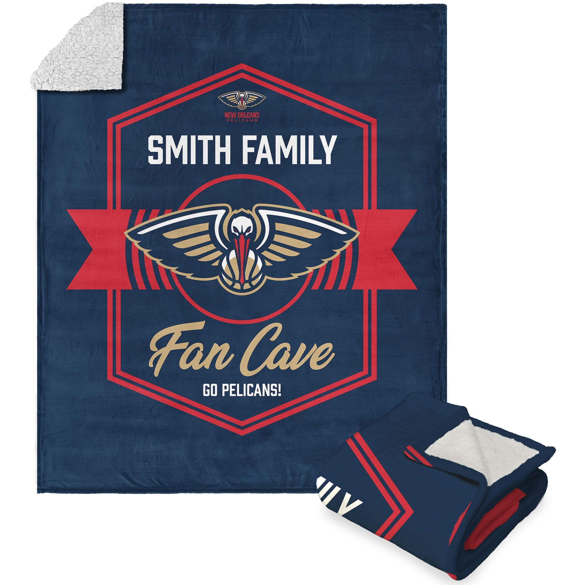 NBA New Orleans Pelicans Dominion Personalized Silk Touch Sherpa Throw Blanket 50X60 Inches