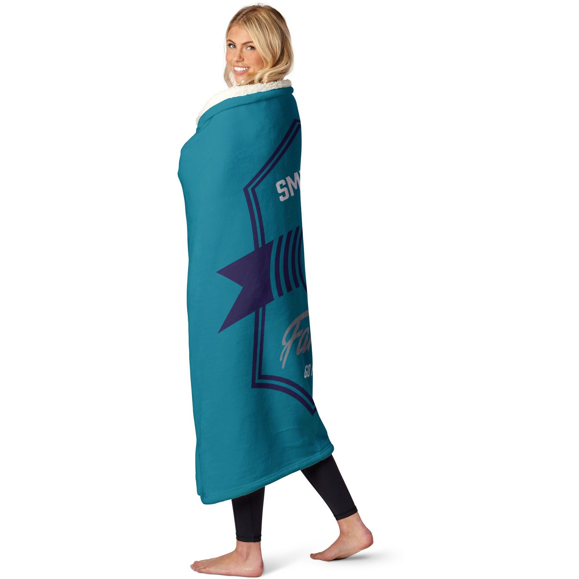 NBA Charlotte Hornets Dominion Personalized Silk Touch Sherpa Throw Blanket 50X60 Inches