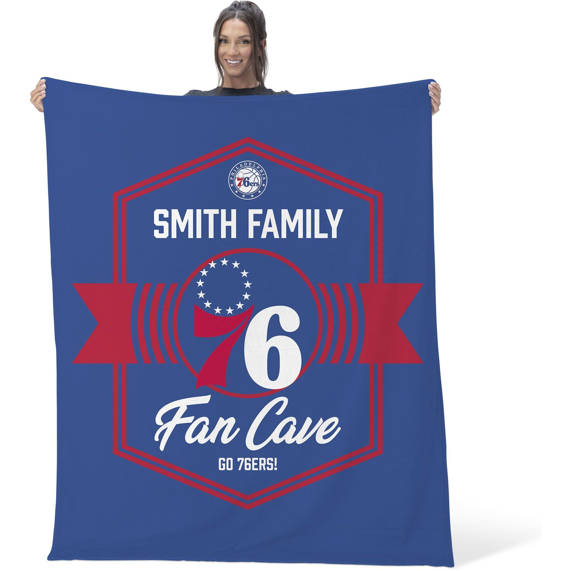 NBA Philadelphia 76ers Dominion Personalized Silk Touch Throw Blanket 50X60 Inches