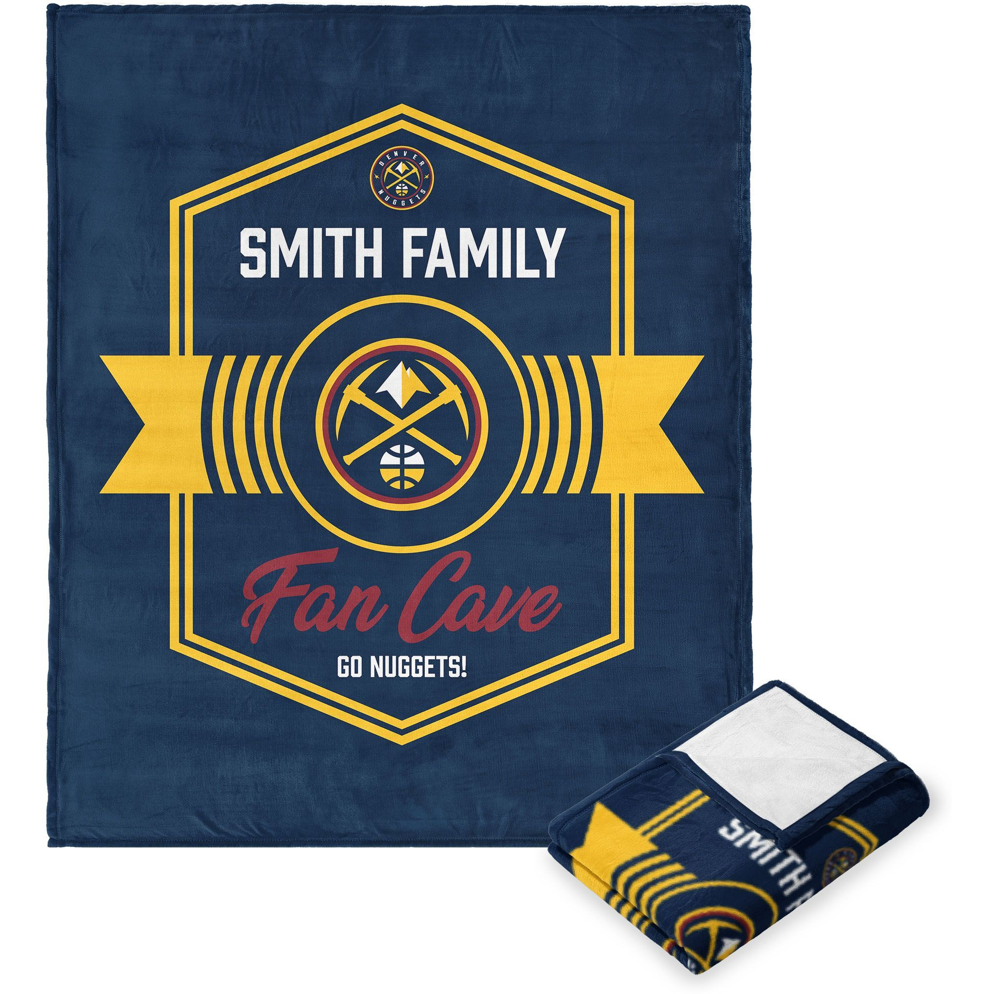 NBA Denver Nuggets Dominion Personalized Silk Touch Throw Blanket 50X60 Inches
