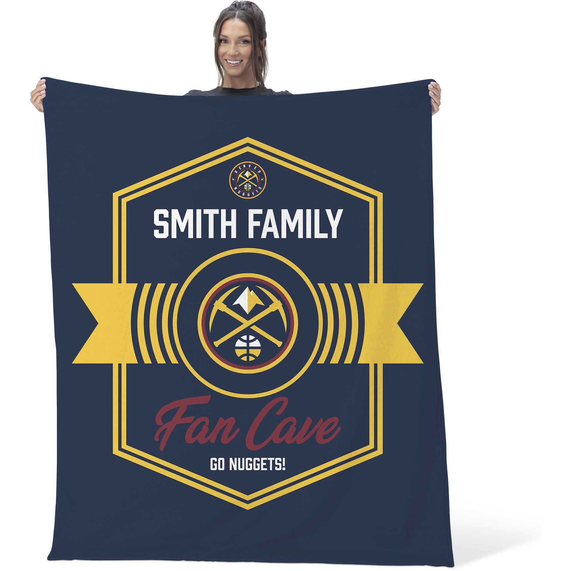 NBA Denver Nuggets Dominion Personalized Silk Touch Throw Blanket 50X60 Inches