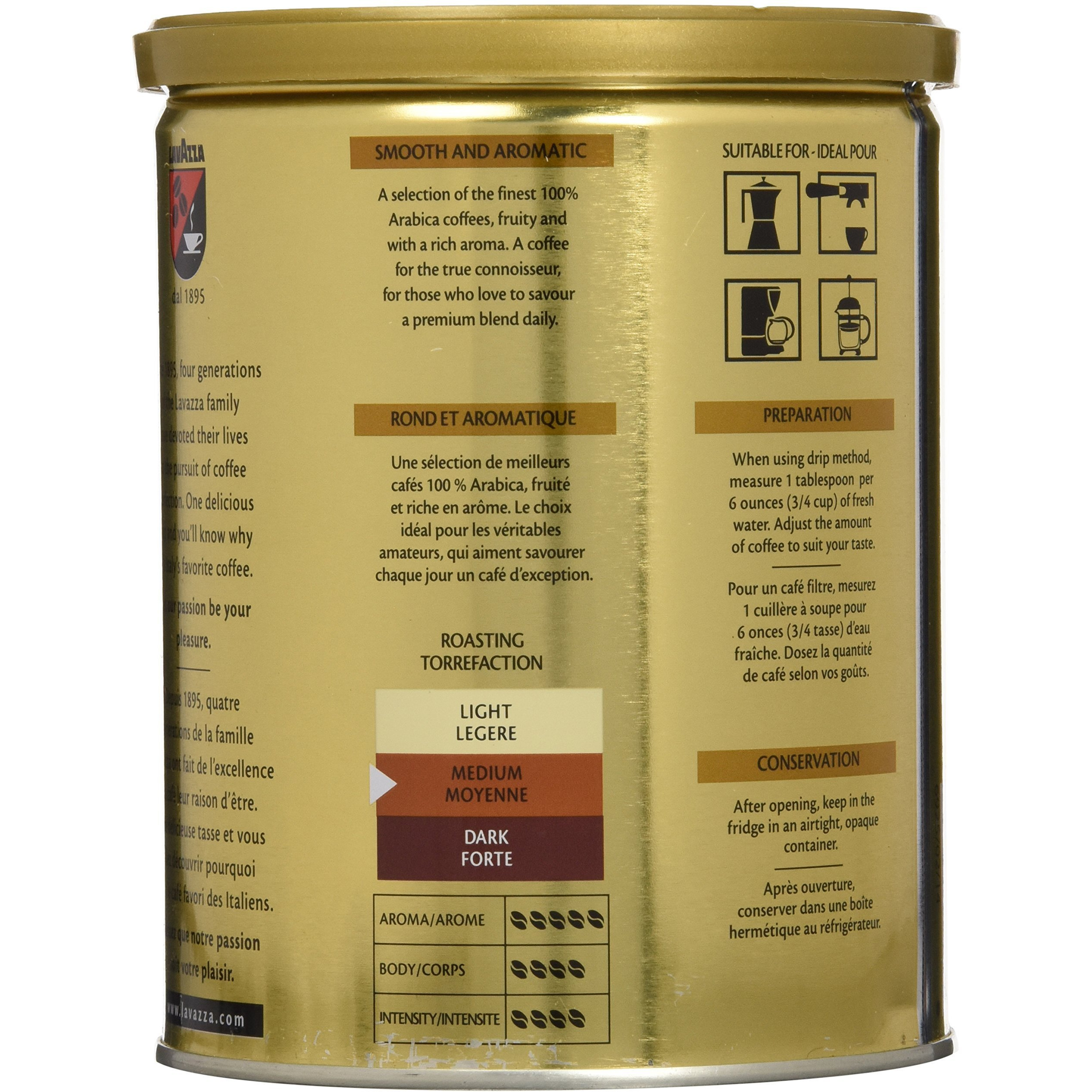 Qualita Oro Roast Ground Coffee by Lavazza for Unisex - 8.8 oz Coffee