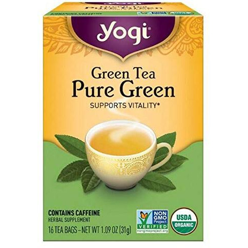 Yogi Organic Pure green Herbal Tea - 16 Tea Bags - case Of 6(D0102H5W8WJ)
