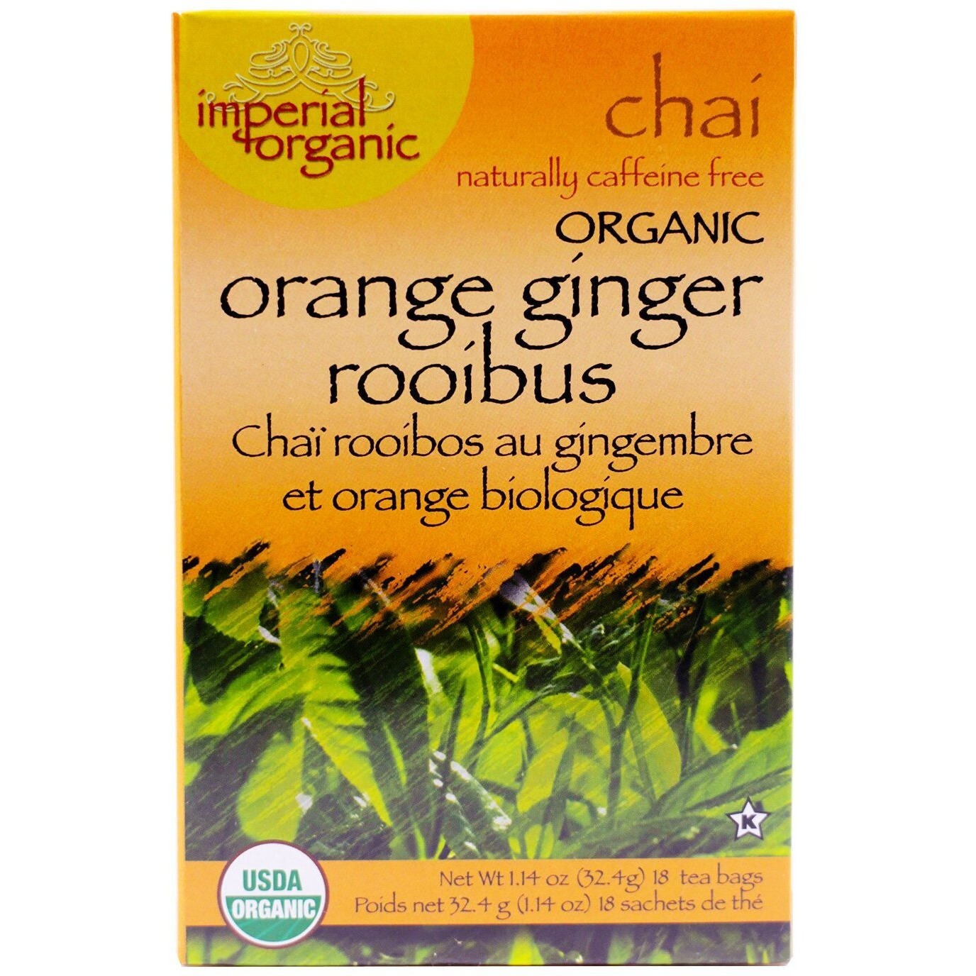 Uncle Lee's Imperial Organic Tea - Chai With Orange Ginger Rooibos, 18-Count (Pack of 4)