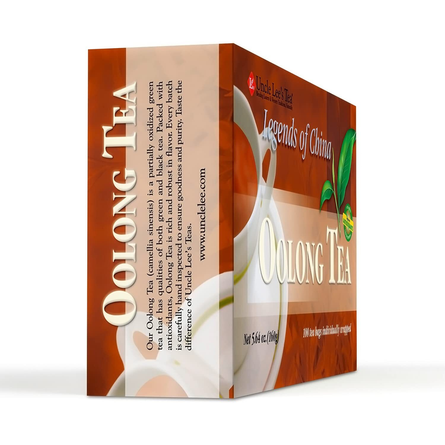 Uncle Lees Oolong Tea - Authentic Partially Oxidized Green Tea, Wellness Tea Rich in Polyphenols and Antioxidants for Immunity & Vitality, 100 Count