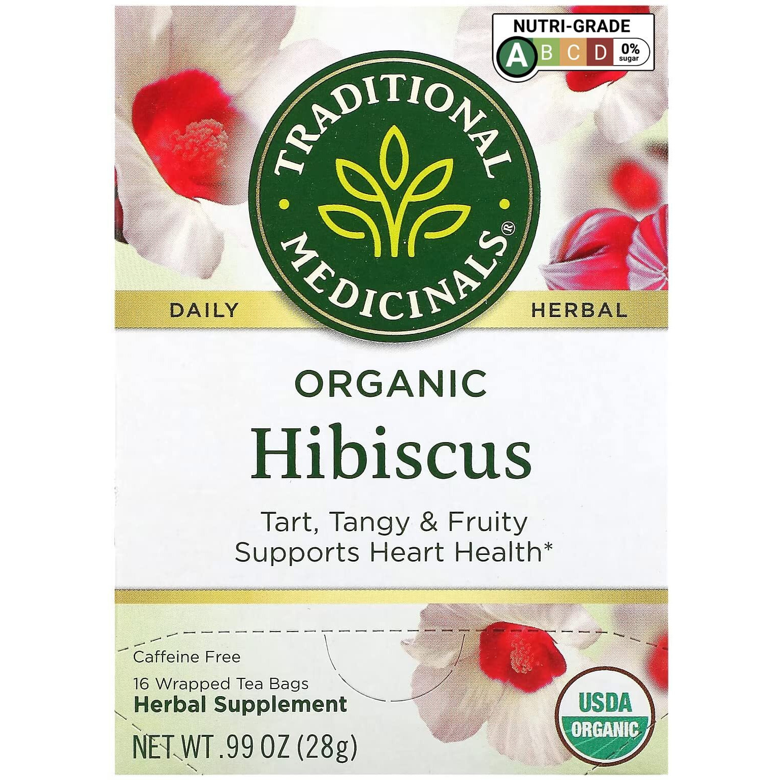 Traditional Medicinals Organic Hibiscus Herbal Tea, 16 Tea Bags (Pack Of 1)