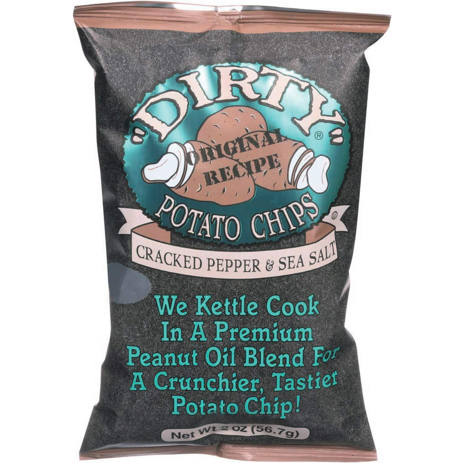 Dirty chips - Potato chips - cracked Pepper And Salt - case Of 25 - 2 Oz(D0102H5K5KT)