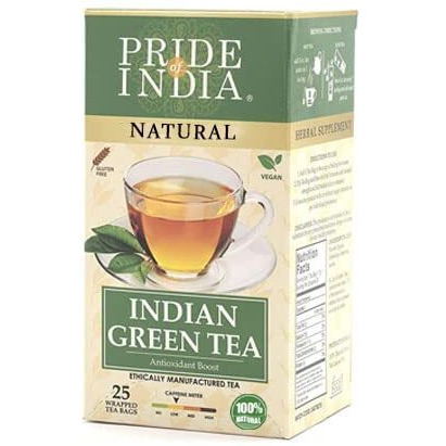 Pride Of India- Organic Indian Green Tea - 1 Pack (25 Tea Bags) - Certified Pure & Natural Tea - Refreshing & Aromatic Flavor(D0102HETV7W.)