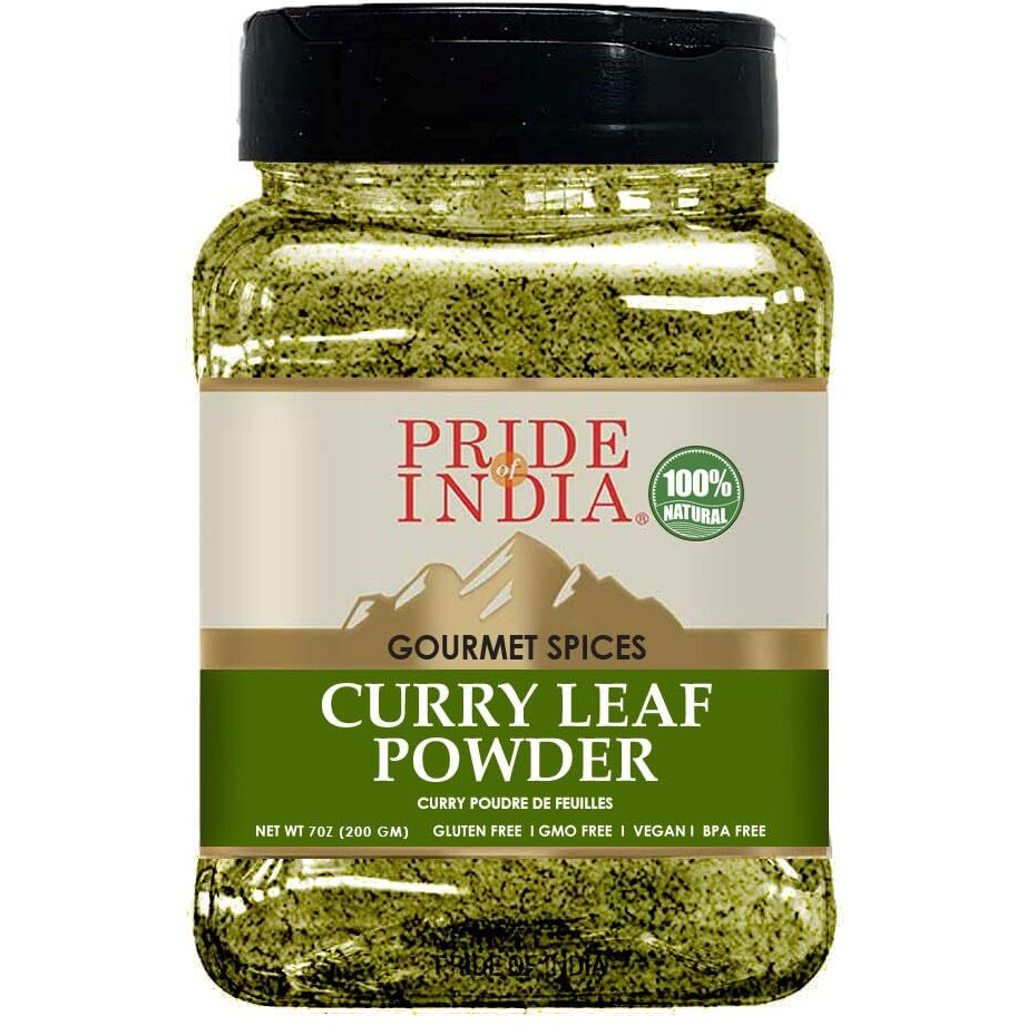 Pride Of India- Natural Curry Leaf Powder Ground - 8 oz (Half Pound) Resealable Pouch - Authentic Indian Spice Blend - Used in Soups, Stews, Chutneys and Rice etc. - Offers Best Value for Money(D0102HPILVV.)
