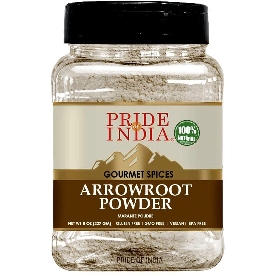 Pride of India Natural Arrowroot Ground Powder Gourmet Baking & Thickening Agent Gluten & GMO Free Good for Sauces, Fritters & Fries Easy to Use(D0102HXSCJP.)
