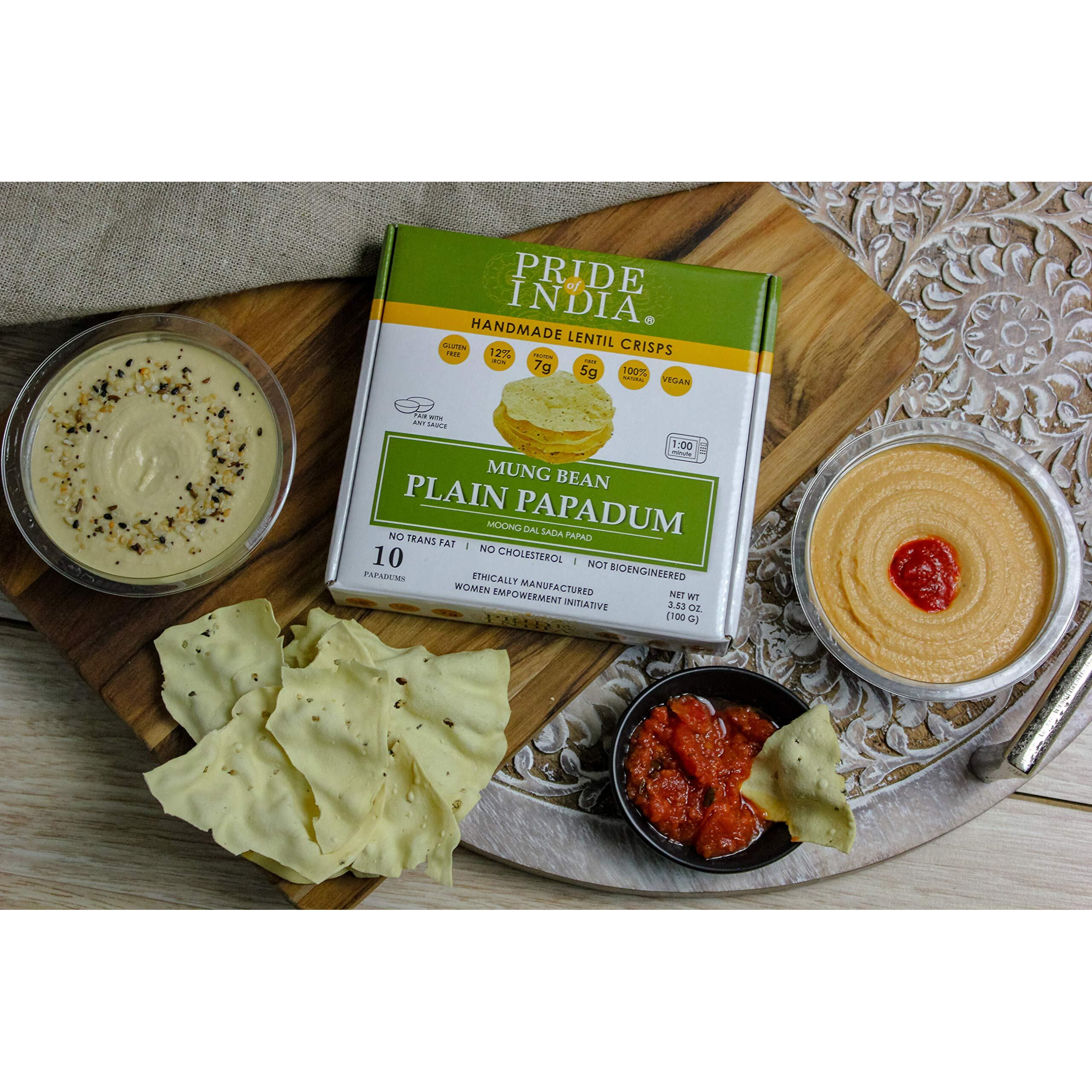 Plain Mung Bean Papadum 10 Ct (100gm) oz(D0102HPINWU.)