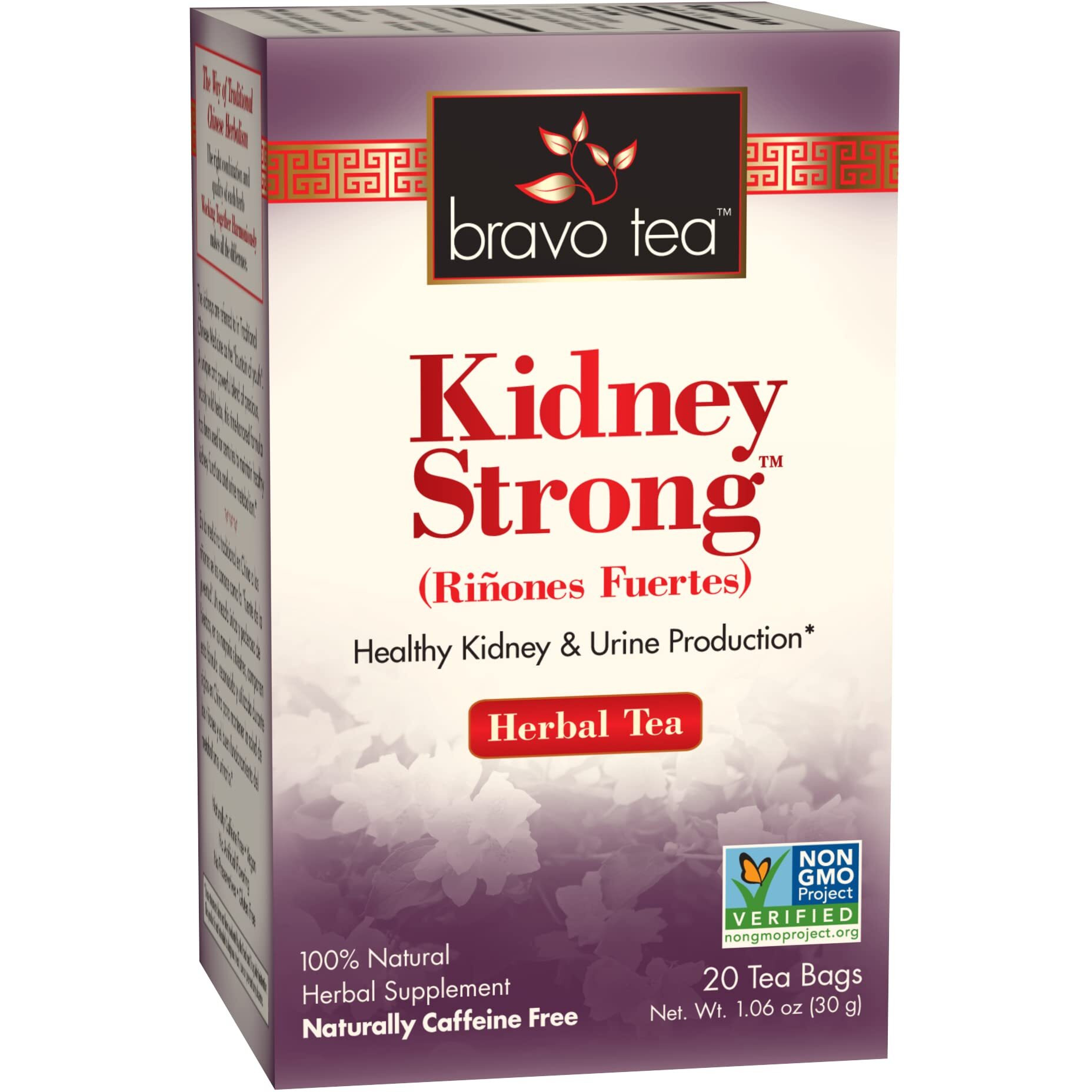 Bravo Tea Kidney Strong Herbal Tea Caffeine Free, 20 Tea Bags
