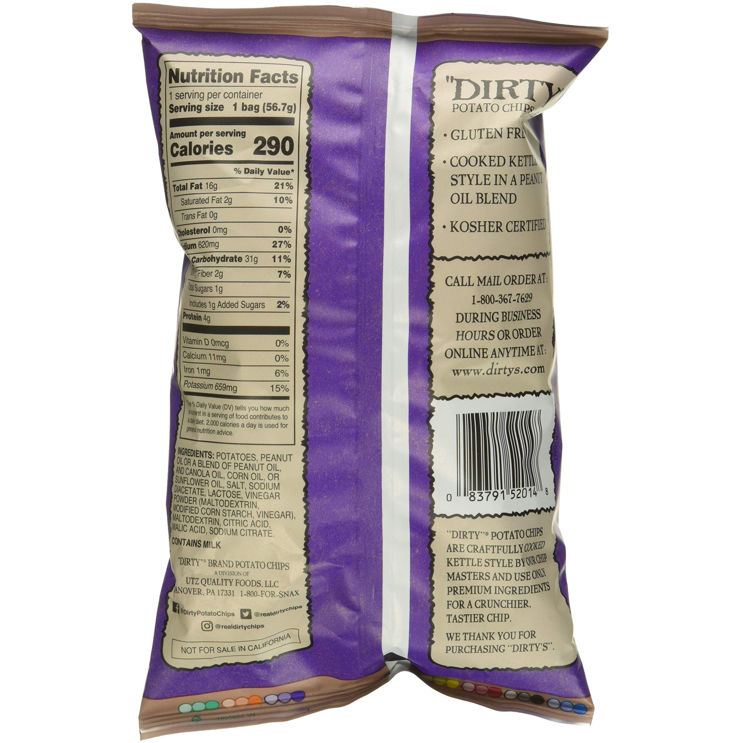 Dirty chips - Potato chips - Salt And Vinegar - case Of 25 - 2 Oz(D0102H5KERX)