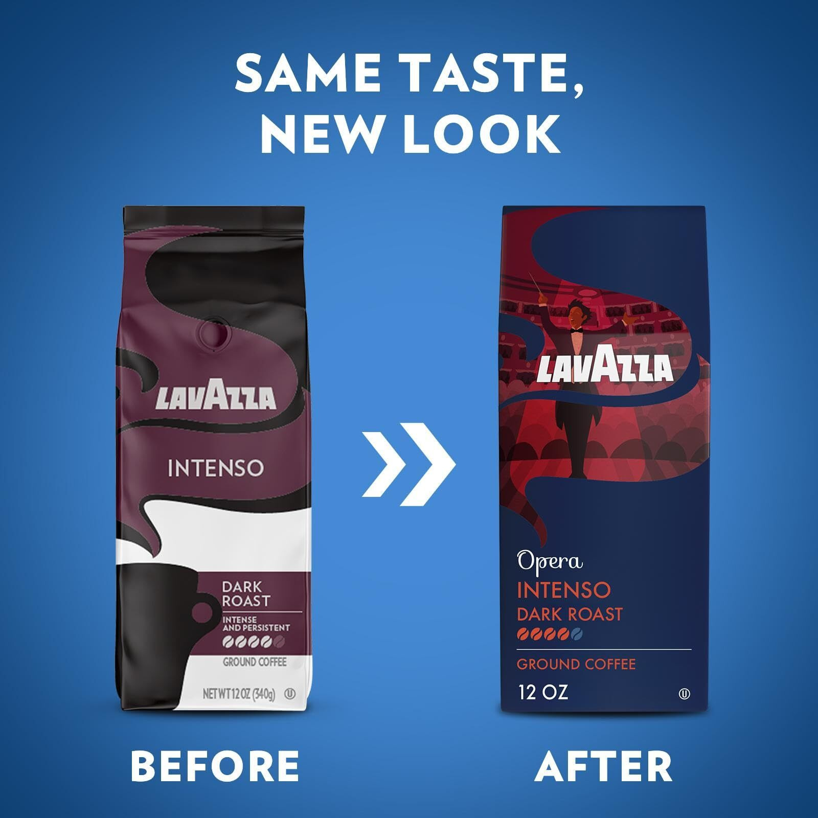 Intenso Dark Roast Ground Coffee by Lavazza for Unisex - 12 oz Coffee