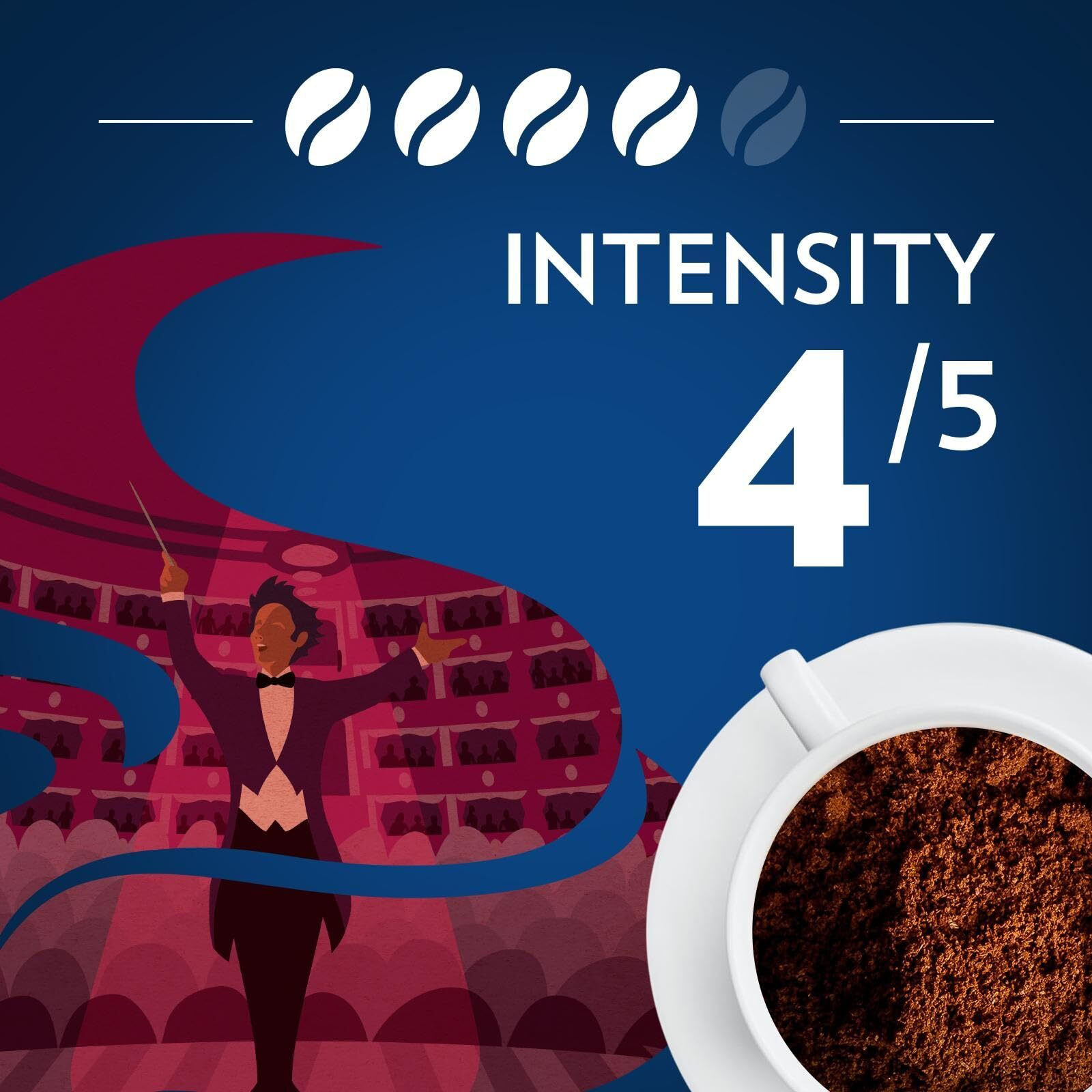 Intenso Dark Roast Ground Coffee by Lavazza for Unisex - 12 oz Coffee