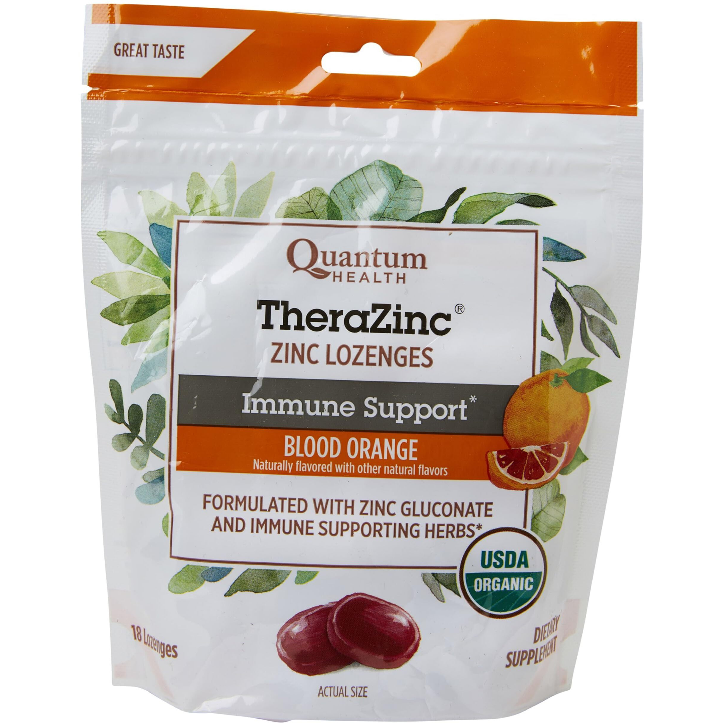 Quantum Research Thera Zinc Lozenges - Blood Orange - 18 count(D0102H5N9D6)