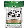 NOW Foods, Organic Raw Cacao Powder, with Polyphenols and Flavonols, Sun-Dried, Intensely Rich Flavor, 12-Ounce (Packaging May Vary)